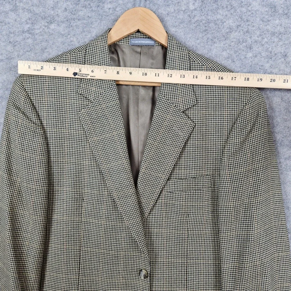 Warren Sewell Mens Size 42L Beige Houndstooth Blazer Baby Alpaca/Wool/Silk Blend